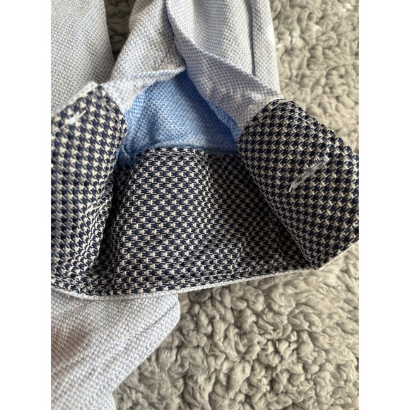 Nordstrom Rack Men’s 15.5 Blue & White Button Down Dress Shirt. - Picture 6 of 8